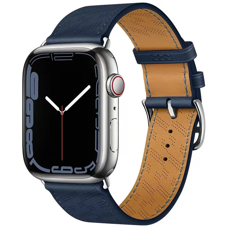 Genuine Leather Bracelet Strap For Apple Watch Band 45mm 49mm 41mm 44mm 42mm 40mm band iWatch Ultra/2 10 42/46mm 9 8 7 6 5 4 SE